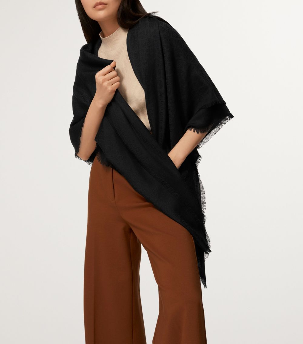 Cashmere-Wool-Silk Panther Shawl Scarf