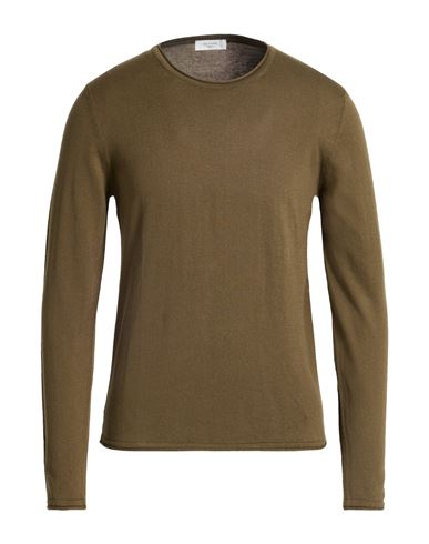 Man Sweater Military green Size 42 Cotton