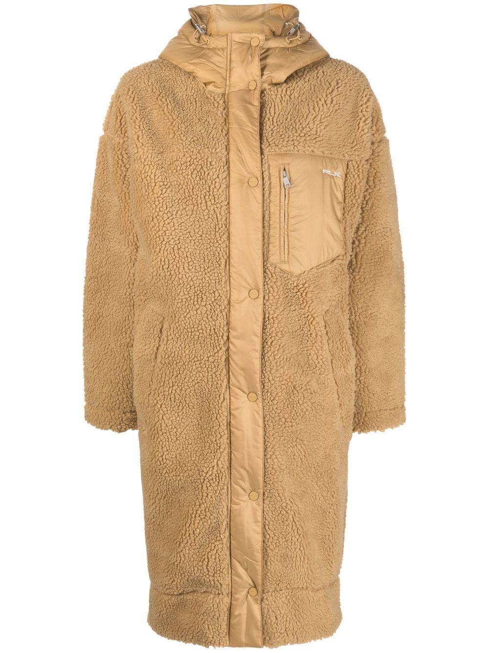 Padded teddy-fleece parka - Neutrals