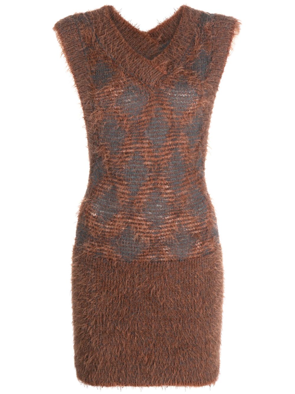 Pogona knitted minidress - MELANGE SLATE BLUE