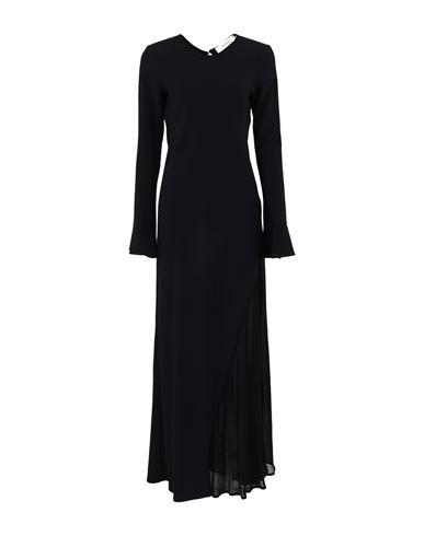 Woman Maxi dress Black Size 6 Acetate, Viscose