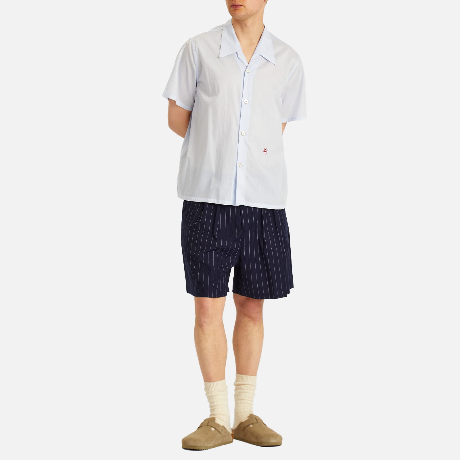 Late Checkout Men's Short Sleeve Shirt in Ice Blue