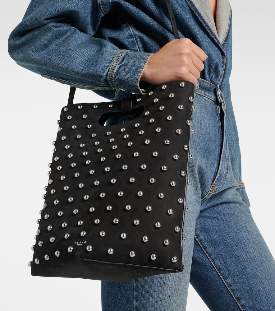 Alaïa Folded embellished suede tote bag