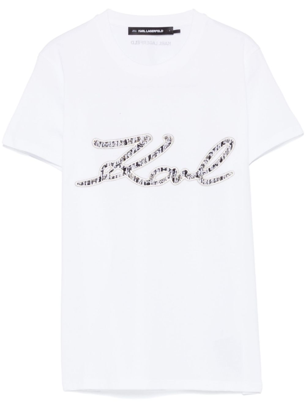 Embroidered-logo T-shirt - White