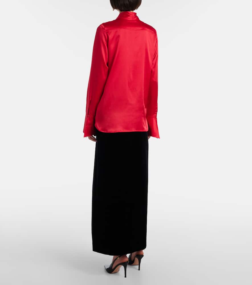 Lavalliere silk crêpe de chine shirt