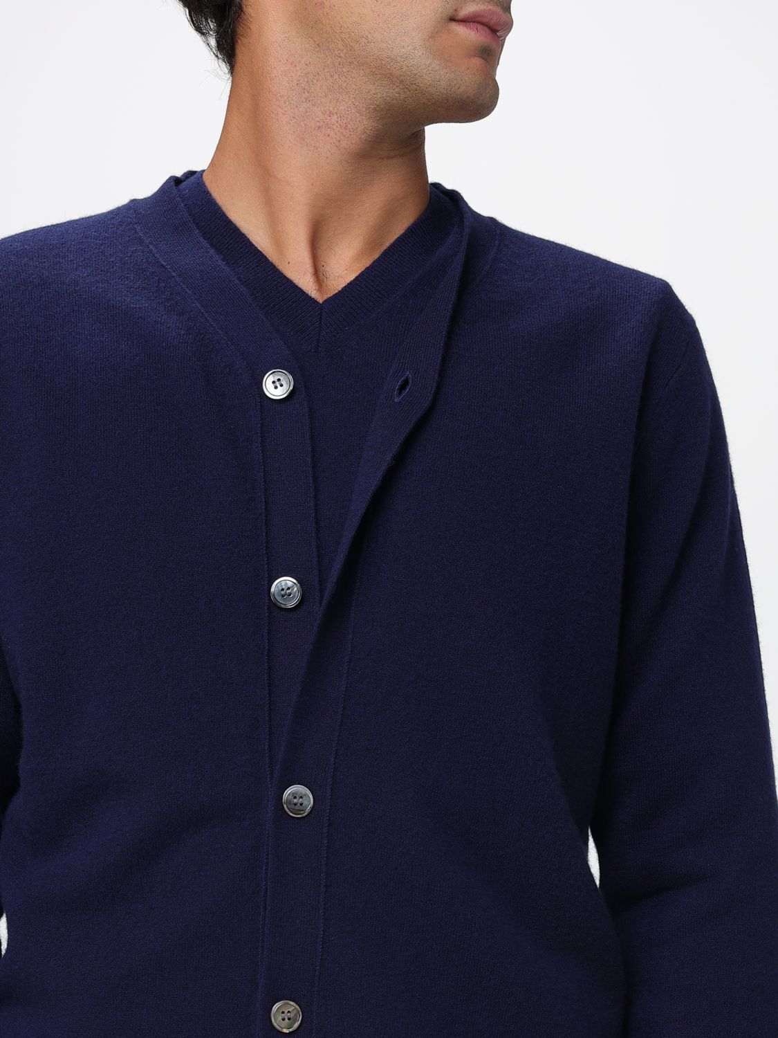 V-neck wool cardigan - Black