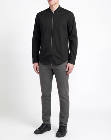 Man Shirt Black Size L Cotton, Elastane