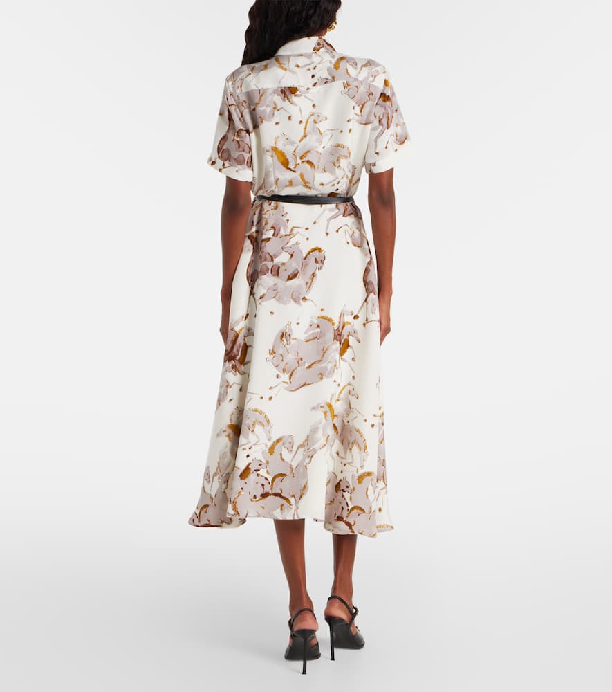Kiera printed silk shirt dress