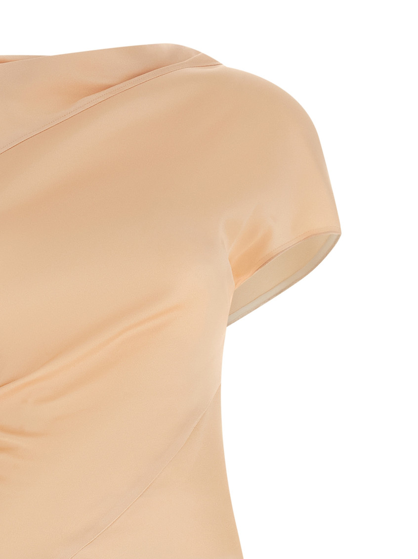 Pink Asymmetric Twist Dress