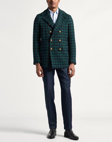 Man Coat Dark green Size 40 Virgin Wool