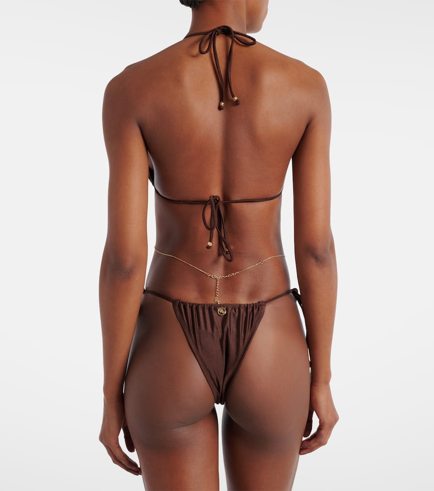 Chain embellished bikini bottoms