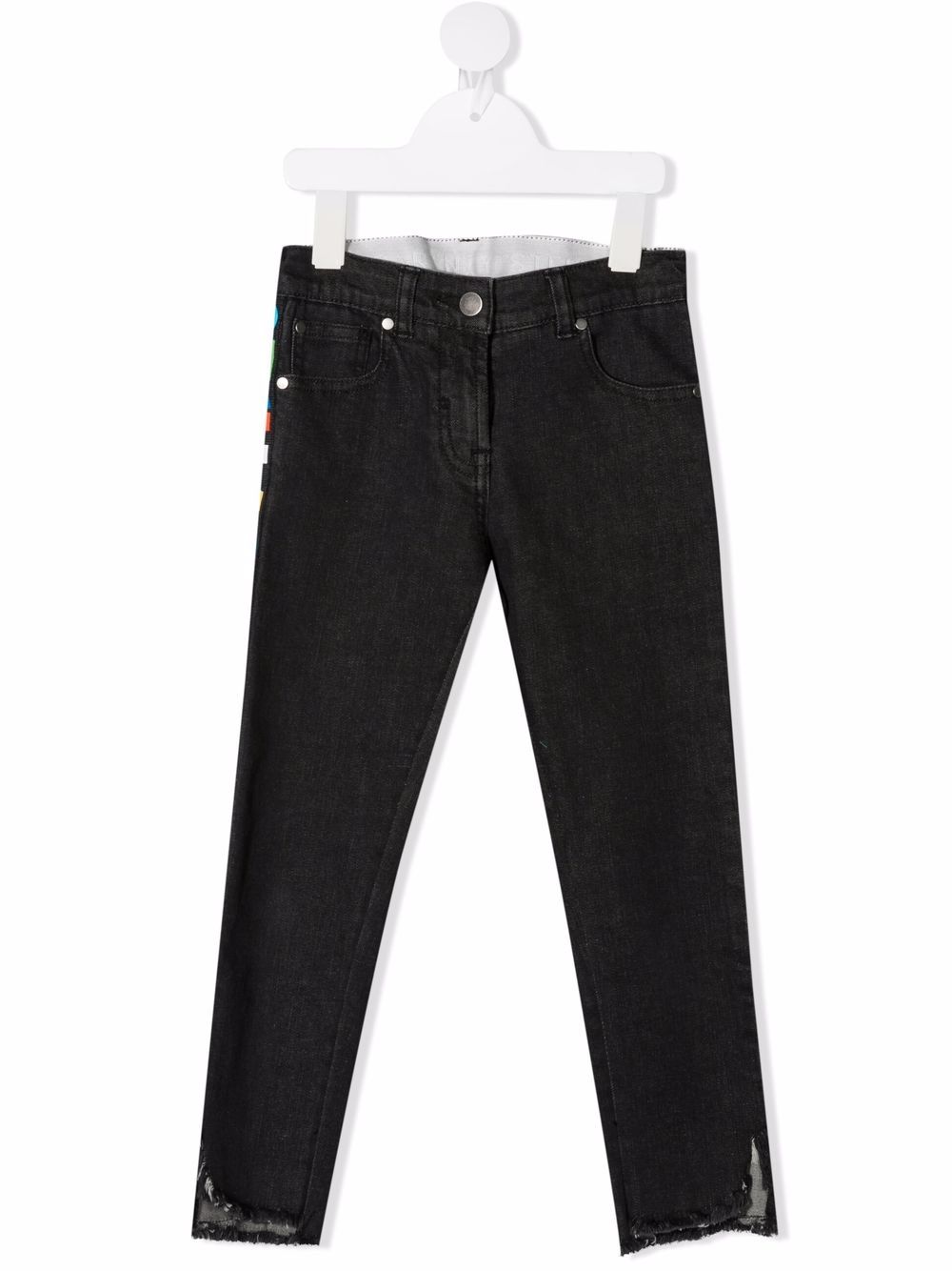 Logo-stripe denim jeans - Black