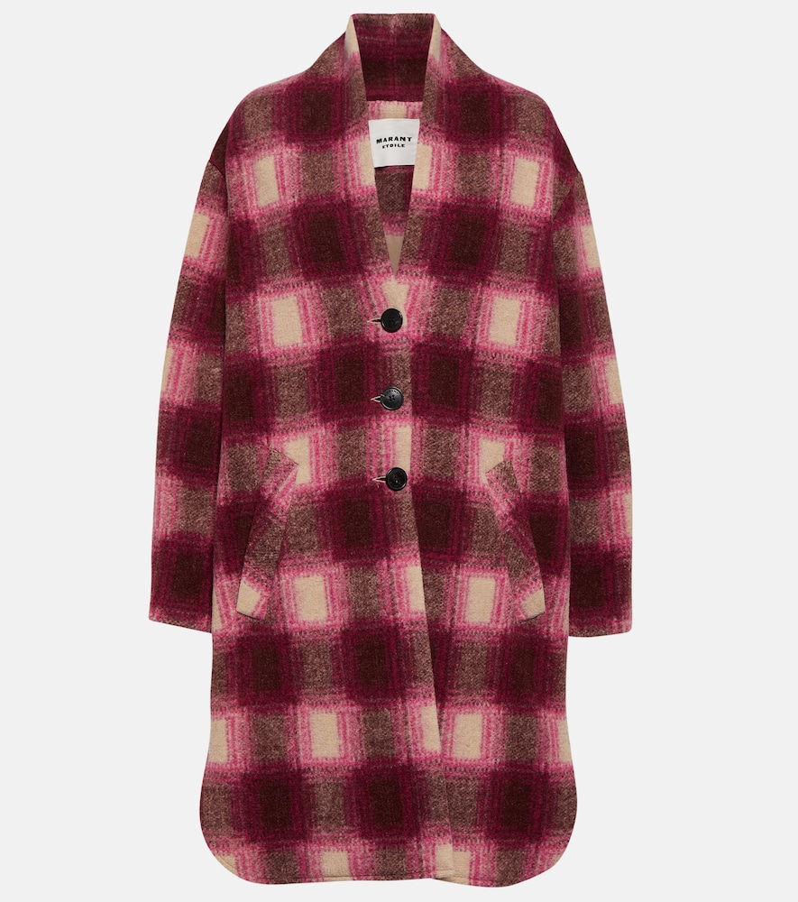 Gabriel checked wool-blend coat