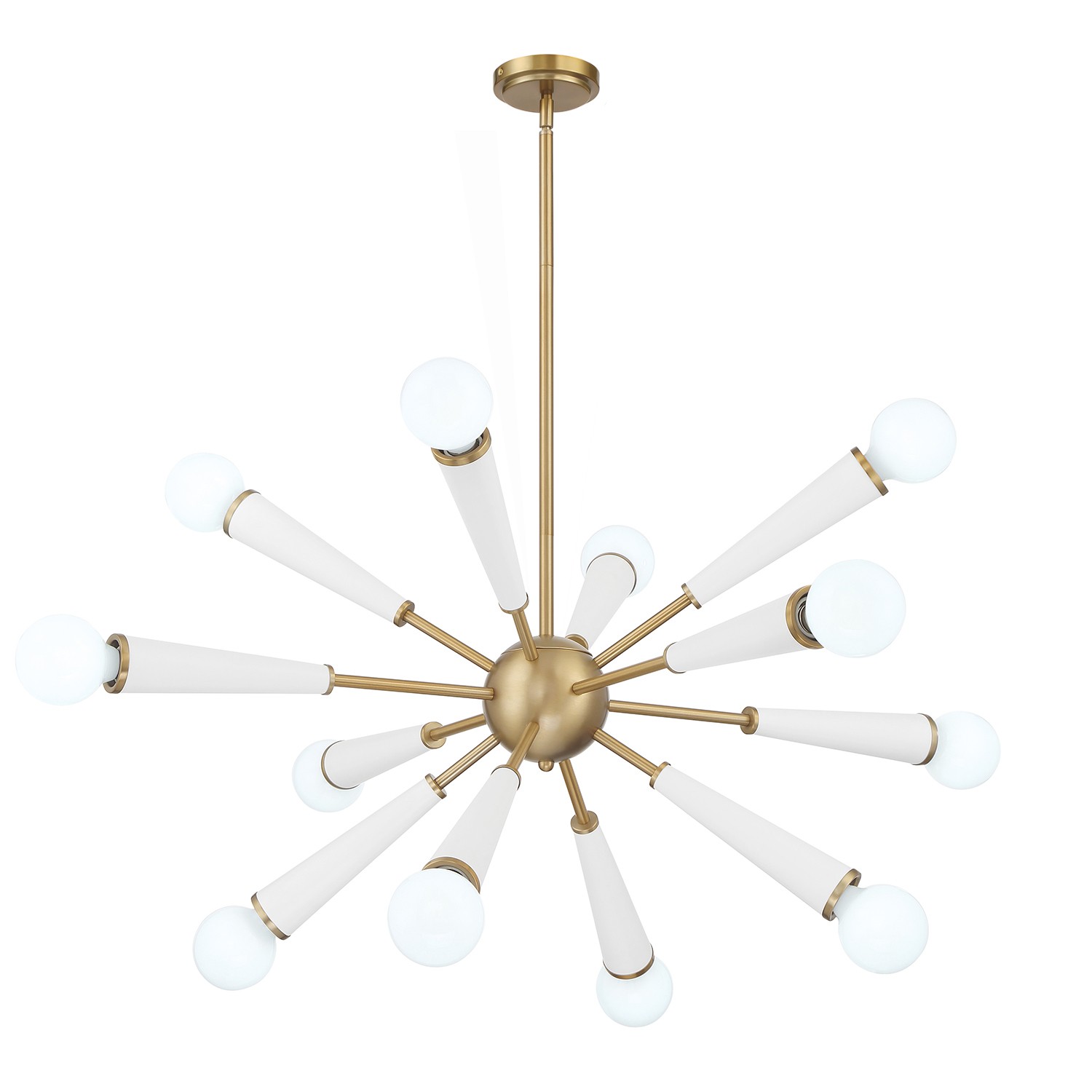 Aged Brass + Matte White Chandelier from the Zodiac Collection
