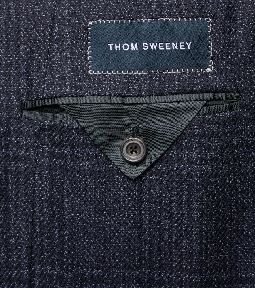 Checked wool and silk blazer