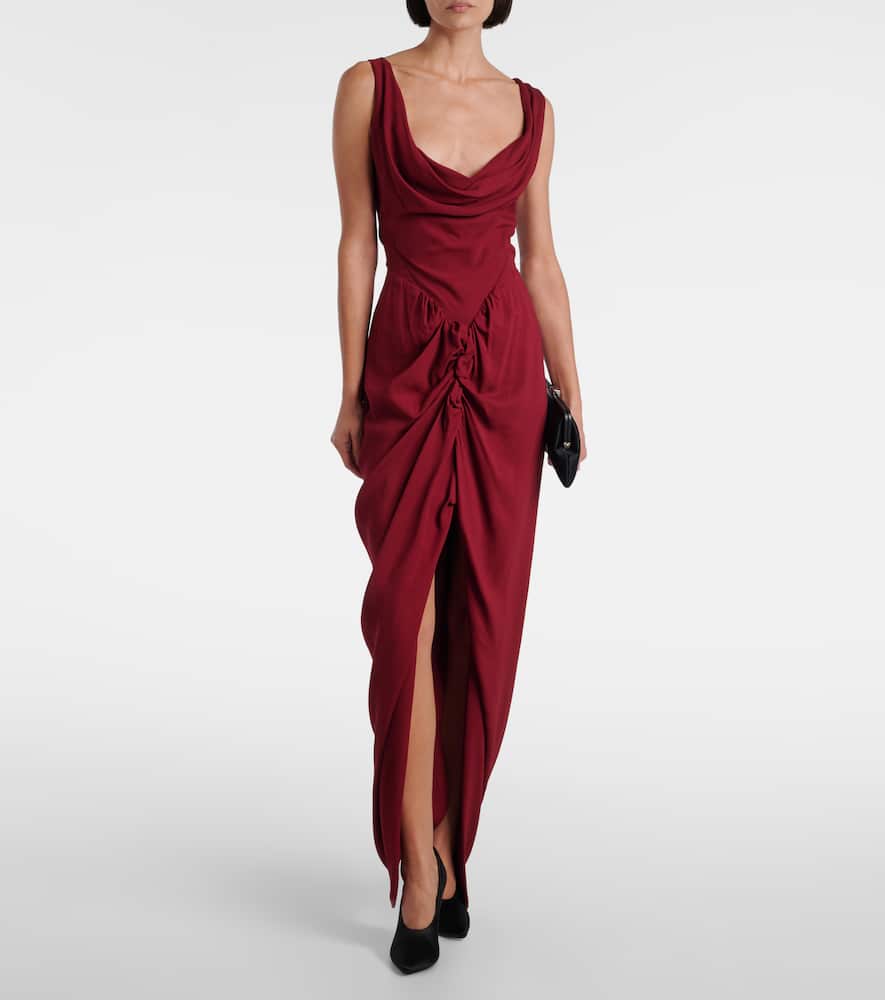 Panther draped crêpe gown