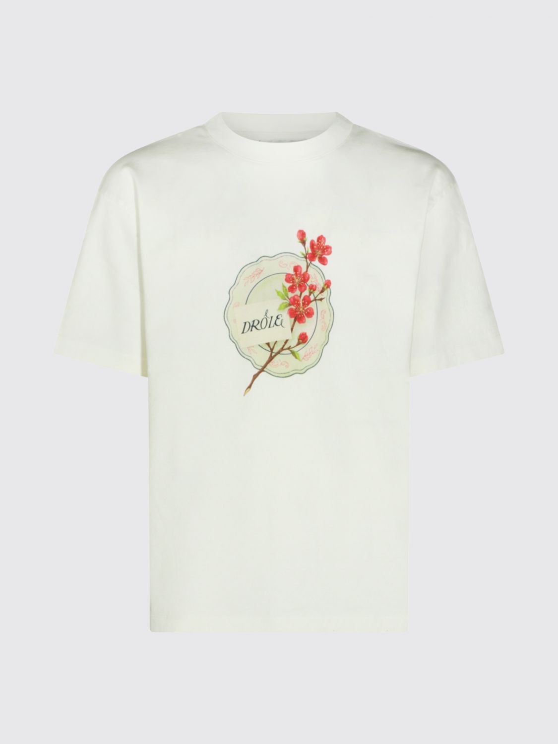 Cotton T-shirt with Graphic Print and Vintage Logo