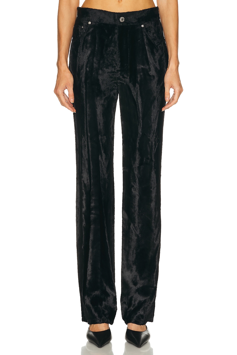 Helmut Lang Pony Hi Rise Pant in Black - Black. 10 also