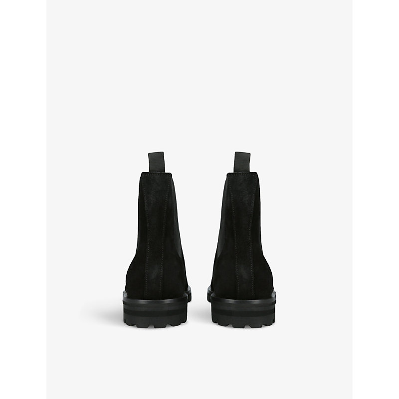 Mens Black Hunt Elasticated-panel Suede Chelsea Boots