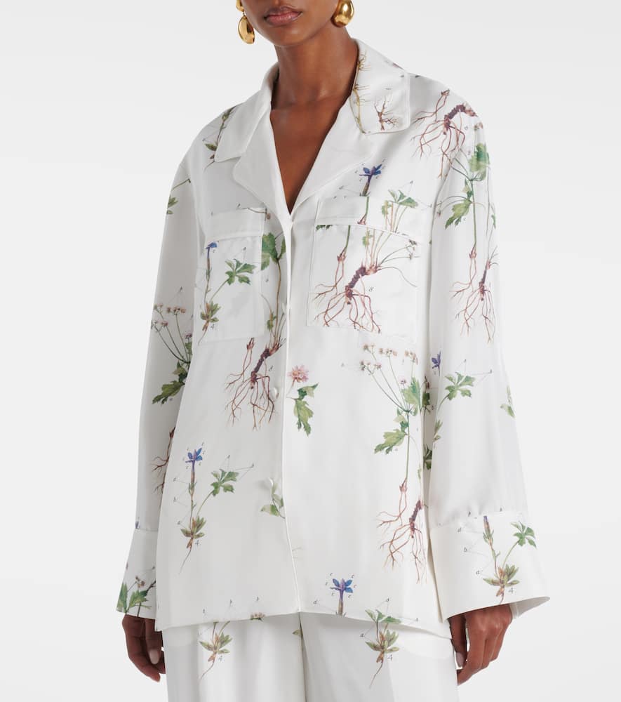 Floral printed silk shirt