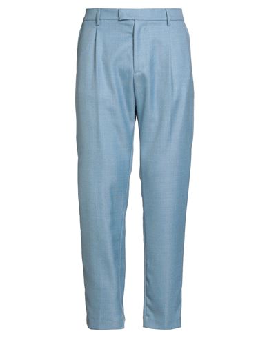 Man Pants Light blue Size 36 Polyester, Wool