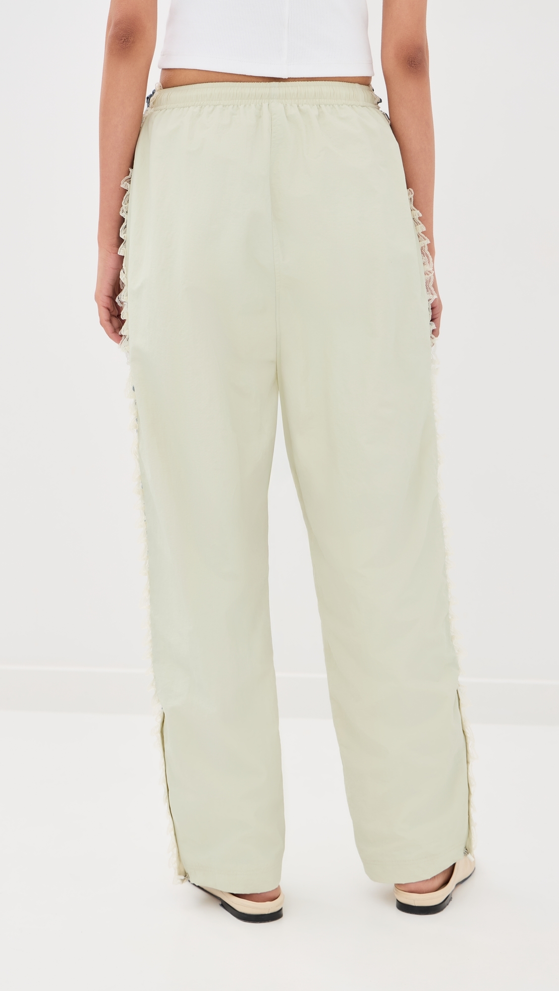 Wilbur Ruched Stripe Pants Ivory/Blue