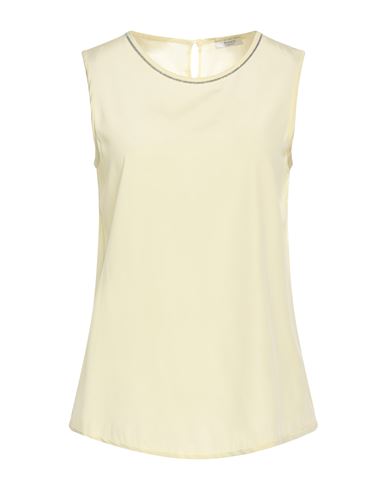 Peserico Easy Woman Top Yellow Size 2 Silk, Elastane