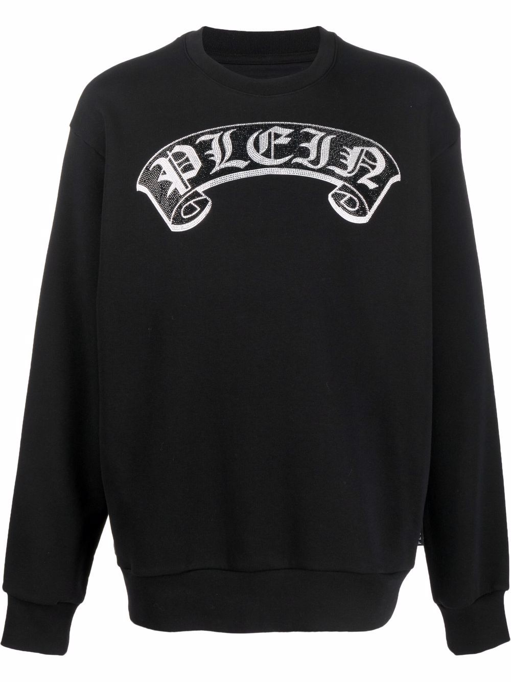 Gothic Plein crystal-logo sweatshirt - White