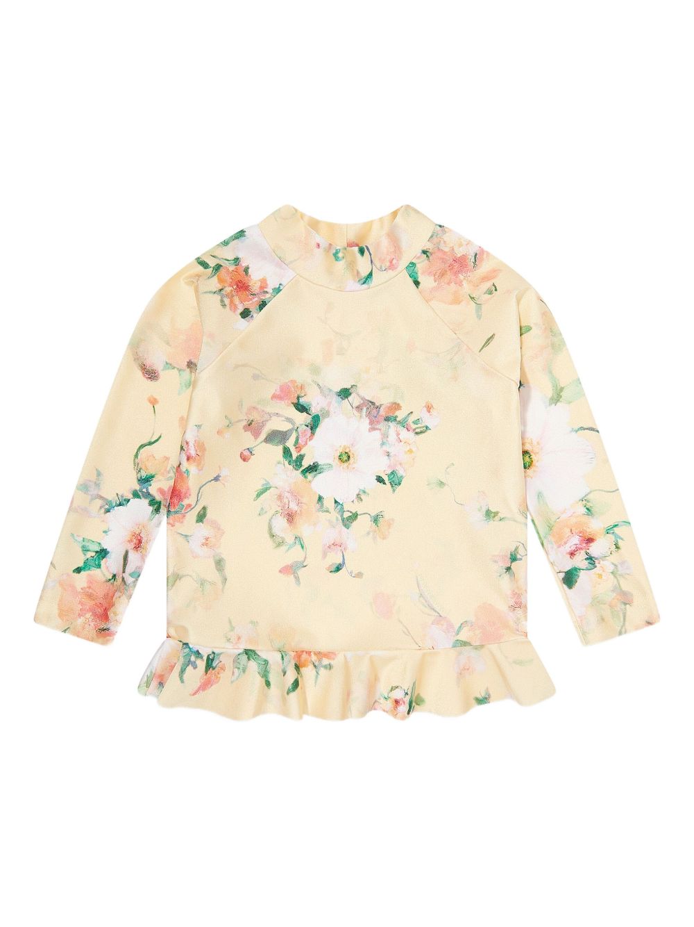 ZIMMERMANN Kids Everley floral-print peplum swimming top - Yellow