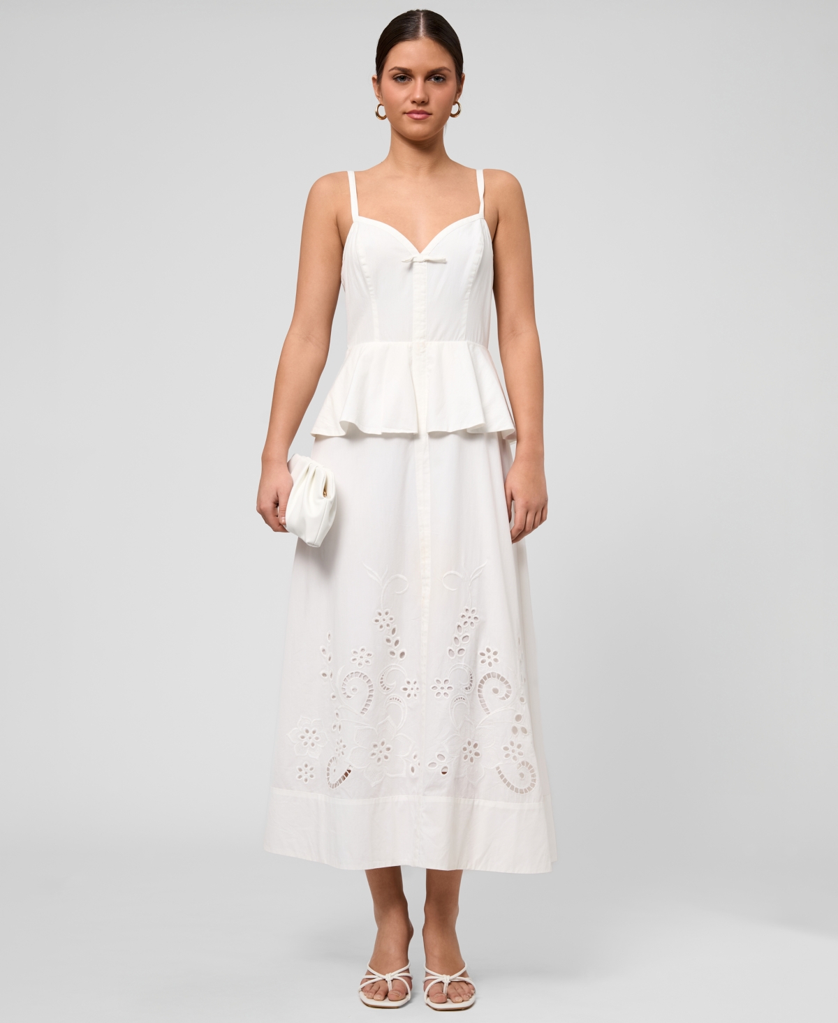 Women's V-Neck Maxi Dress - White