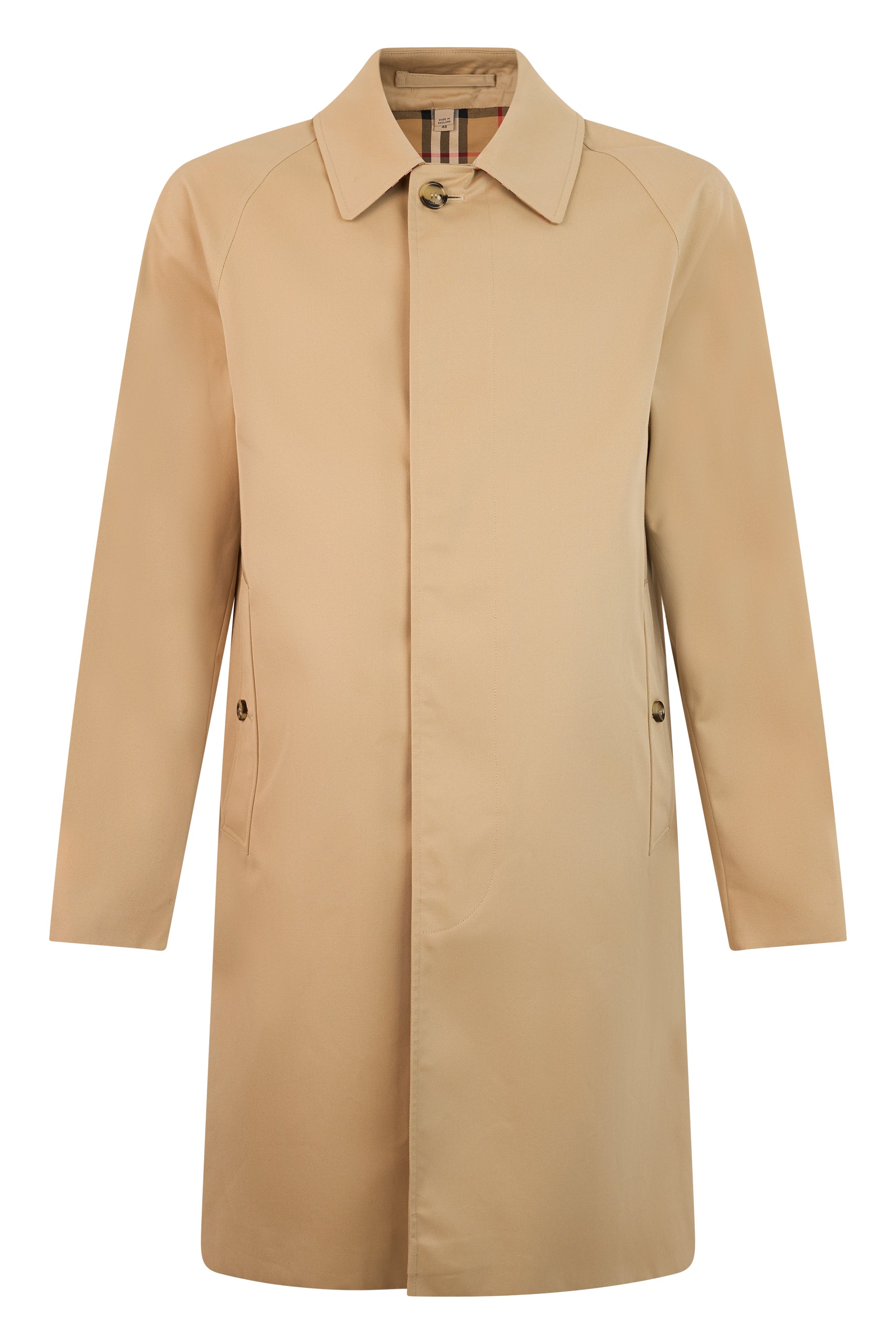 Men's Classic Trench Coat with Button-Front Design