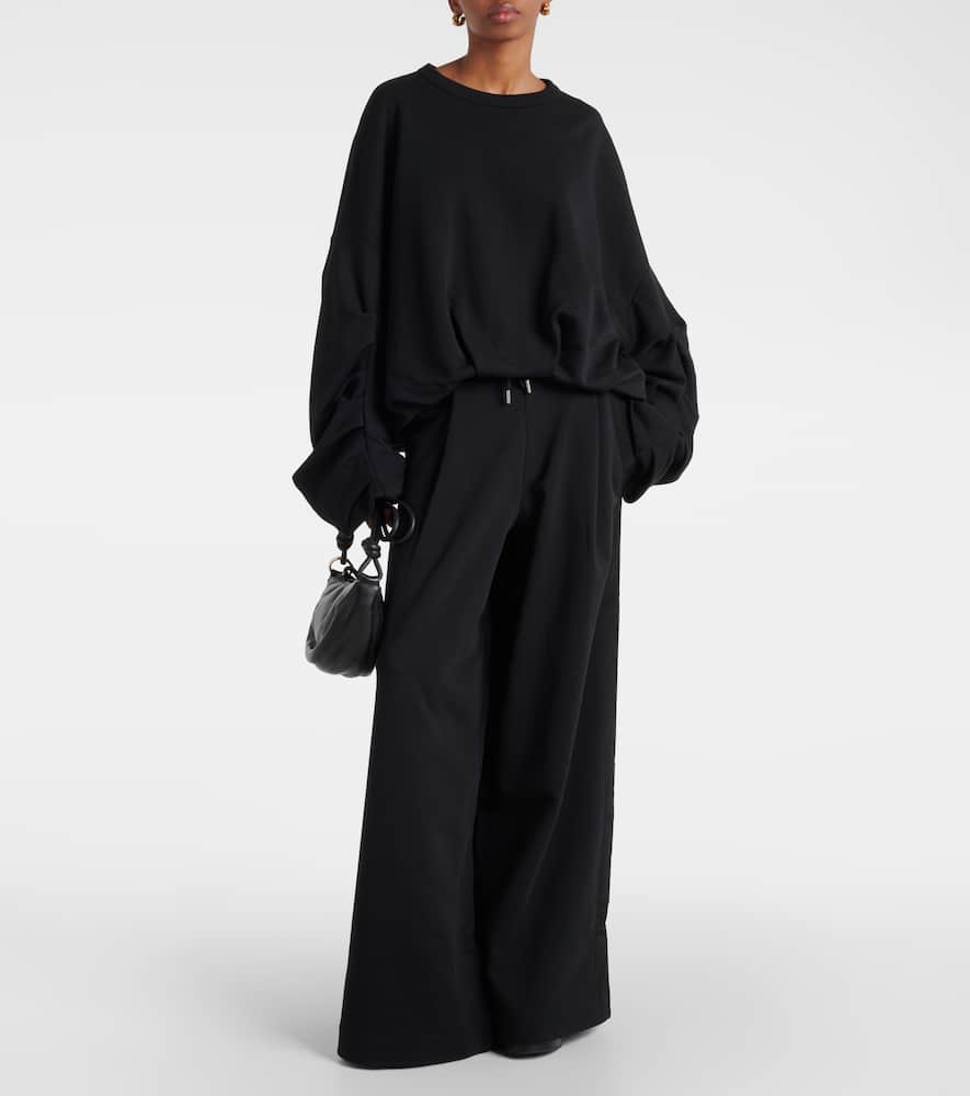 Cotton jersey wide-leg sweatpants