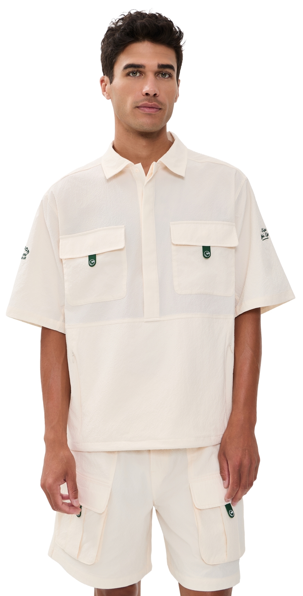 Bass Club Seersucker Windshirt Ivory