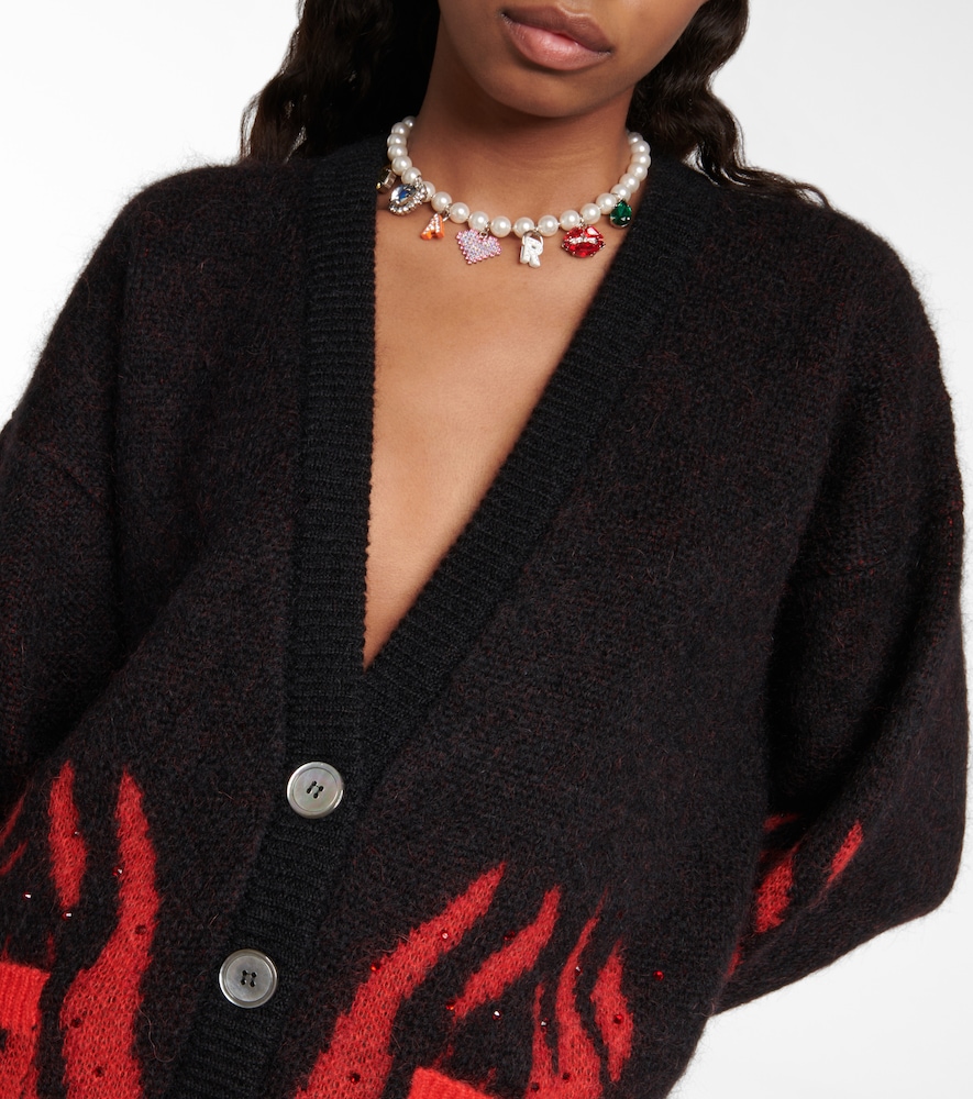 Embellished jacquard cardigan