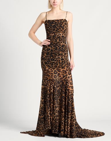 Woman Maxi dress Brown Size 6 Polyamide, Elastane