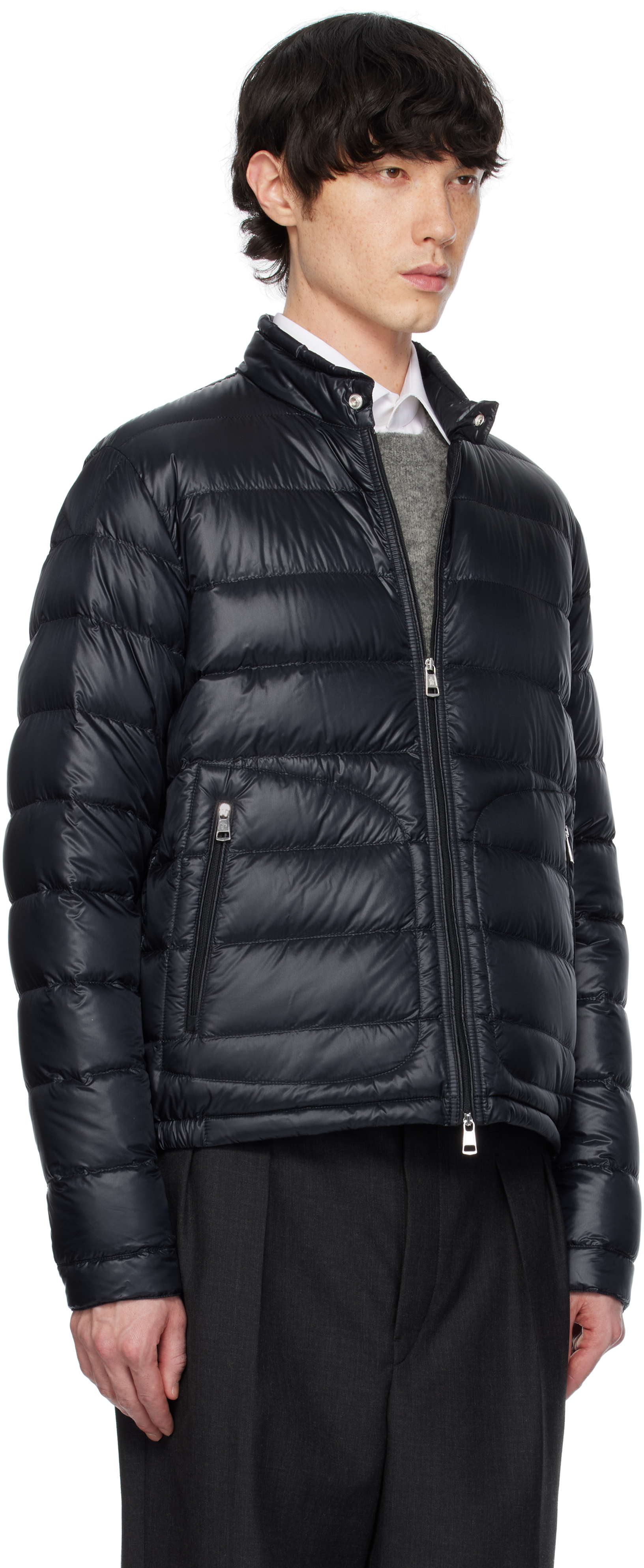 Moncler Navy Acorus Short Down Jacket