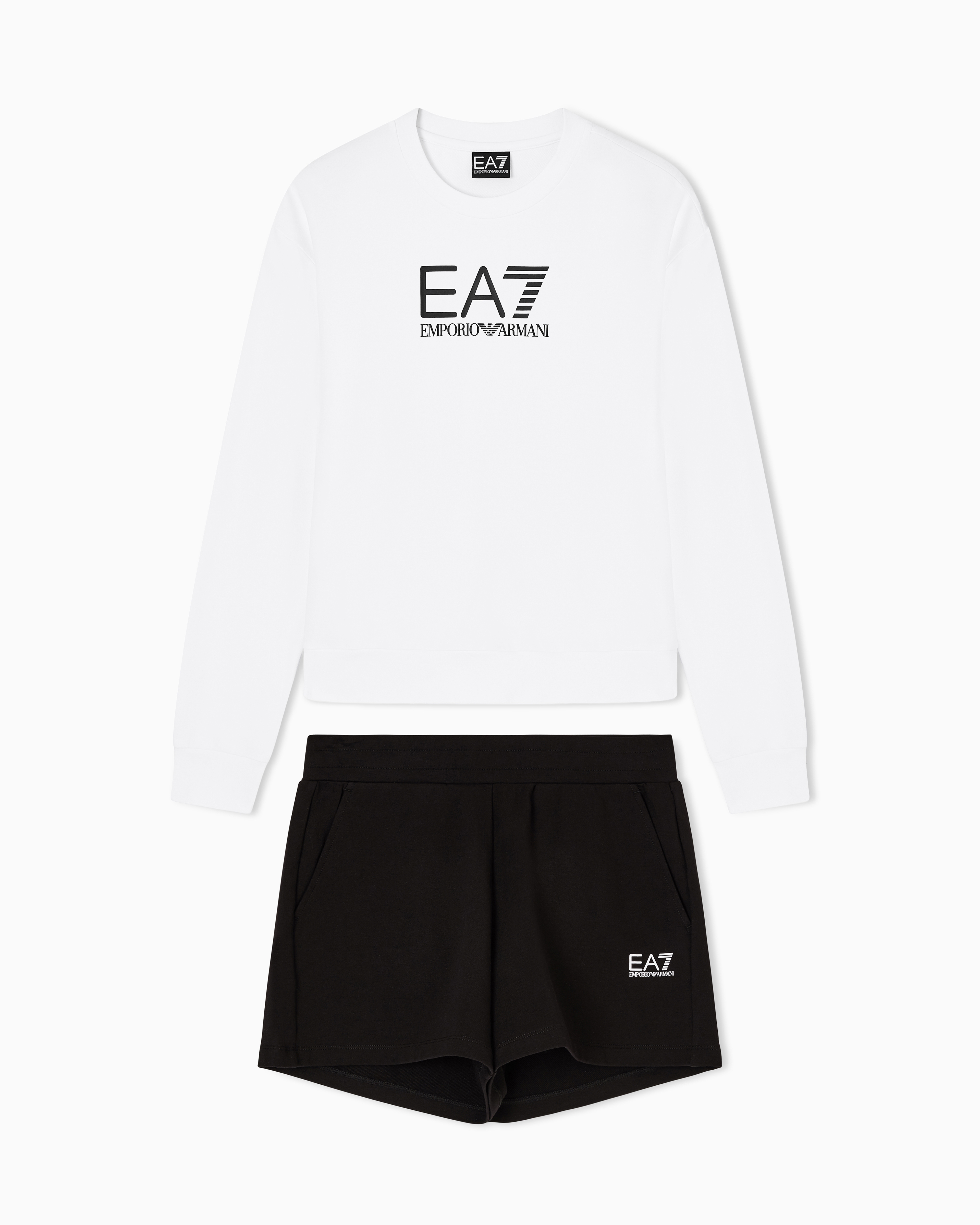 Stretch cotton-jersey T-shirt and shorts set