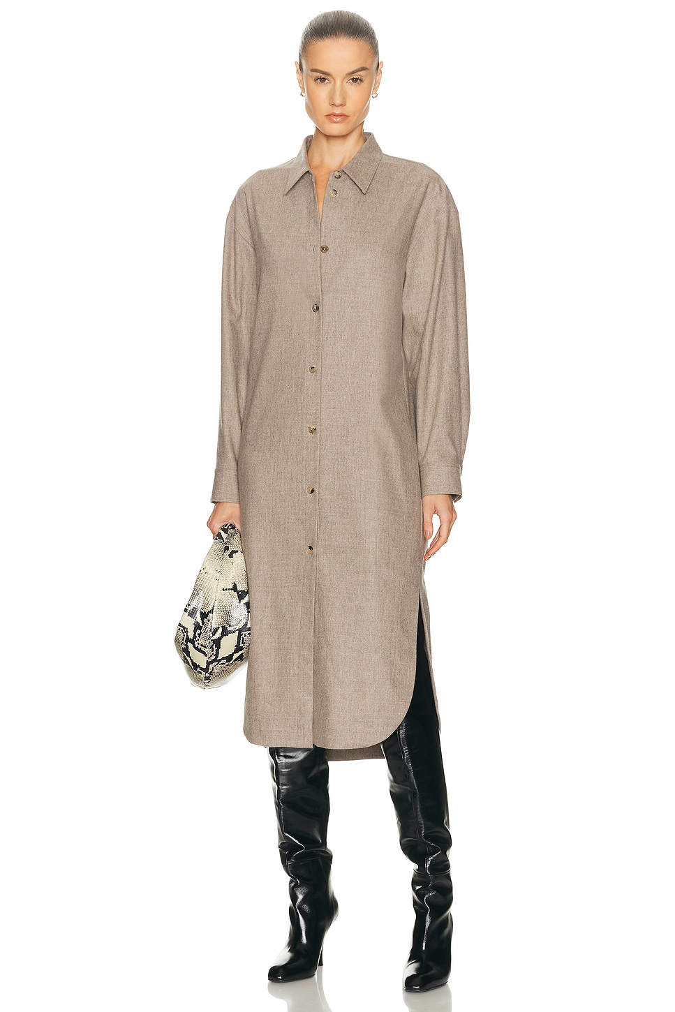KHAITE Gloria Dress in Brown