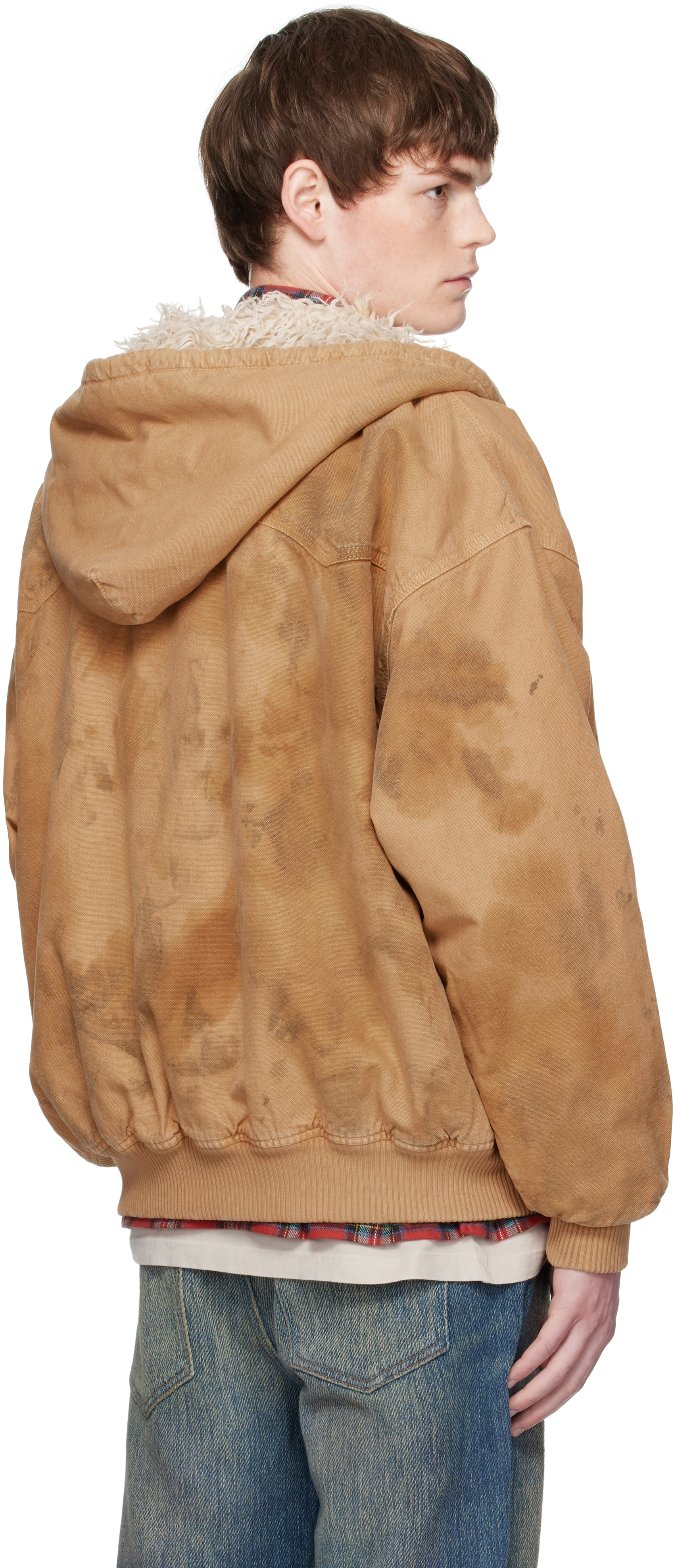 Tan Dirty Mike Woven Canvas Lined Jacket