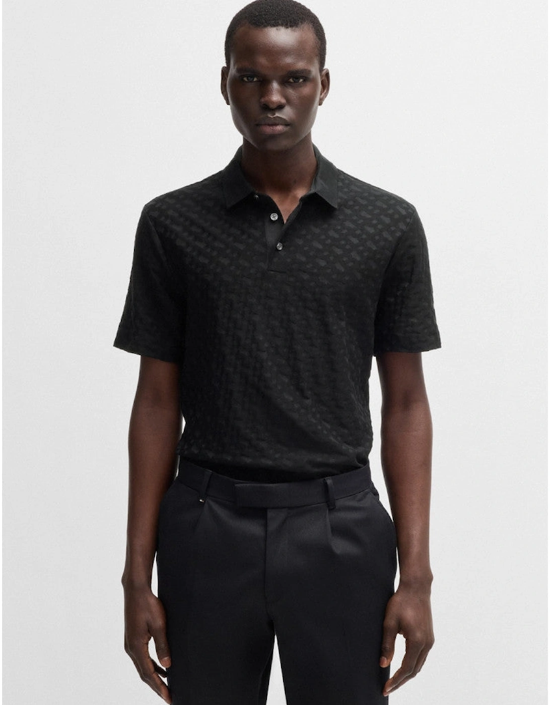 Men's BOSS Black H-Pack 80 Polo Shirt 001 Black - Size: 44/Regular