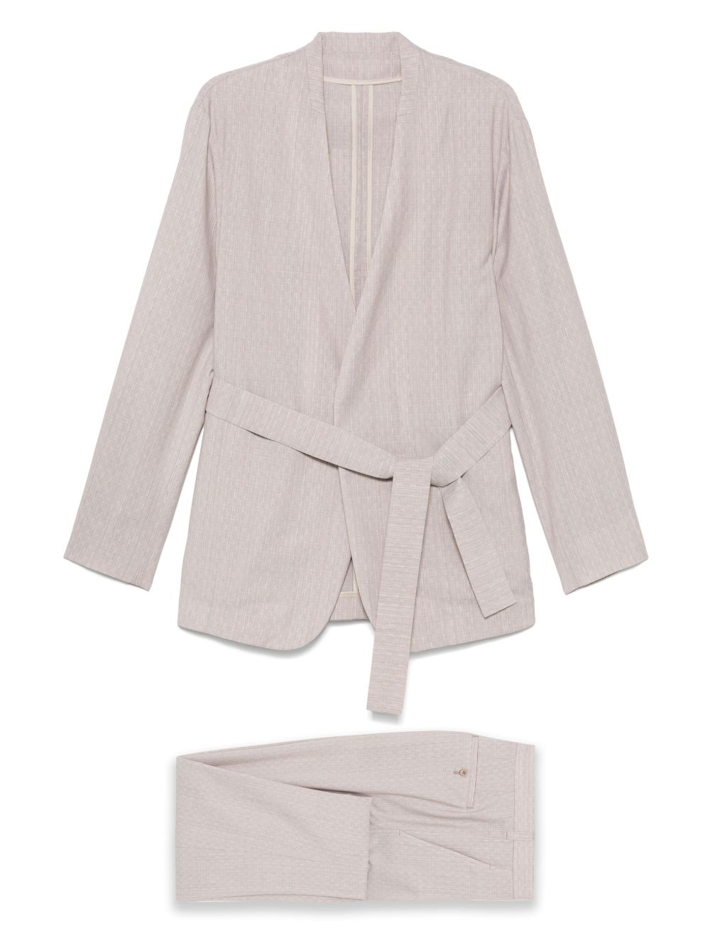 Virgin wool single-breasted suit - Neutrals