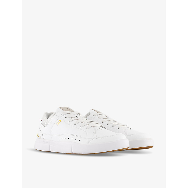Mens White Gum The Roger Centre Court Faux-leather Low-top Trainers