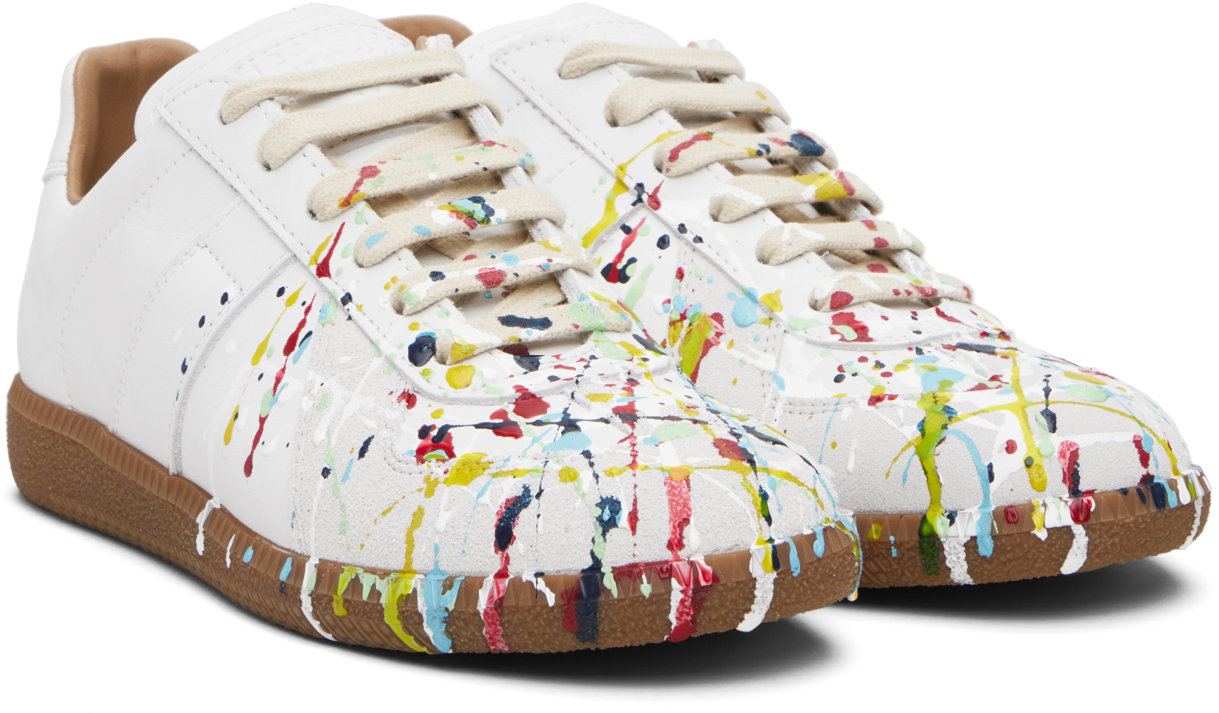 White Paint Replica Sneakers