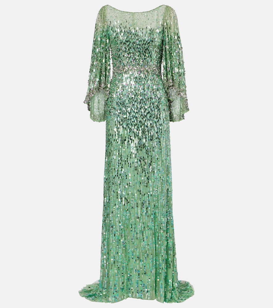 Ines embellished sequined gown