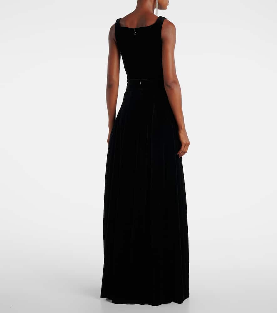 Cotton velvet maxi skirt