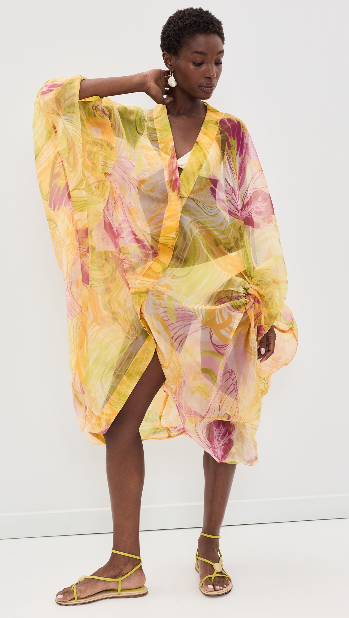 Labu Organza Robe Vibra Print One Size