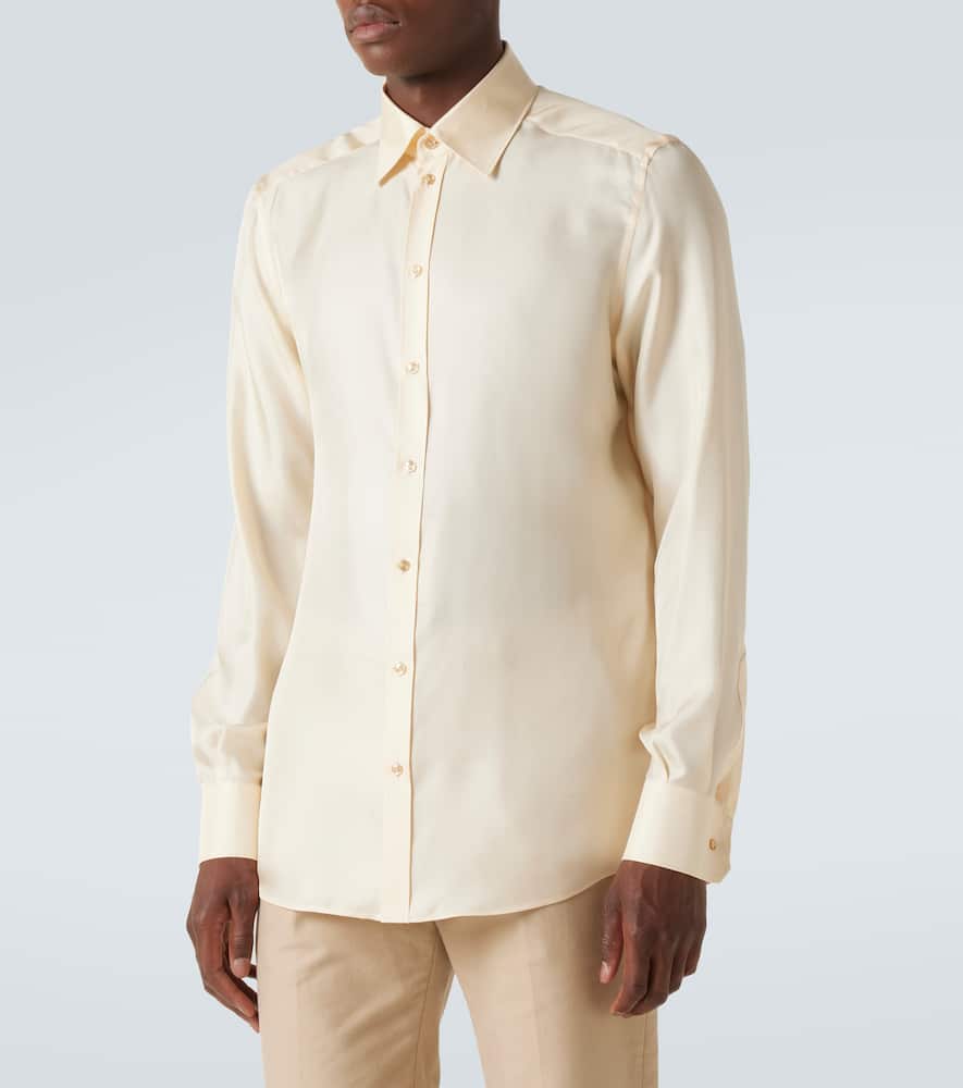Silk twill dress shirt