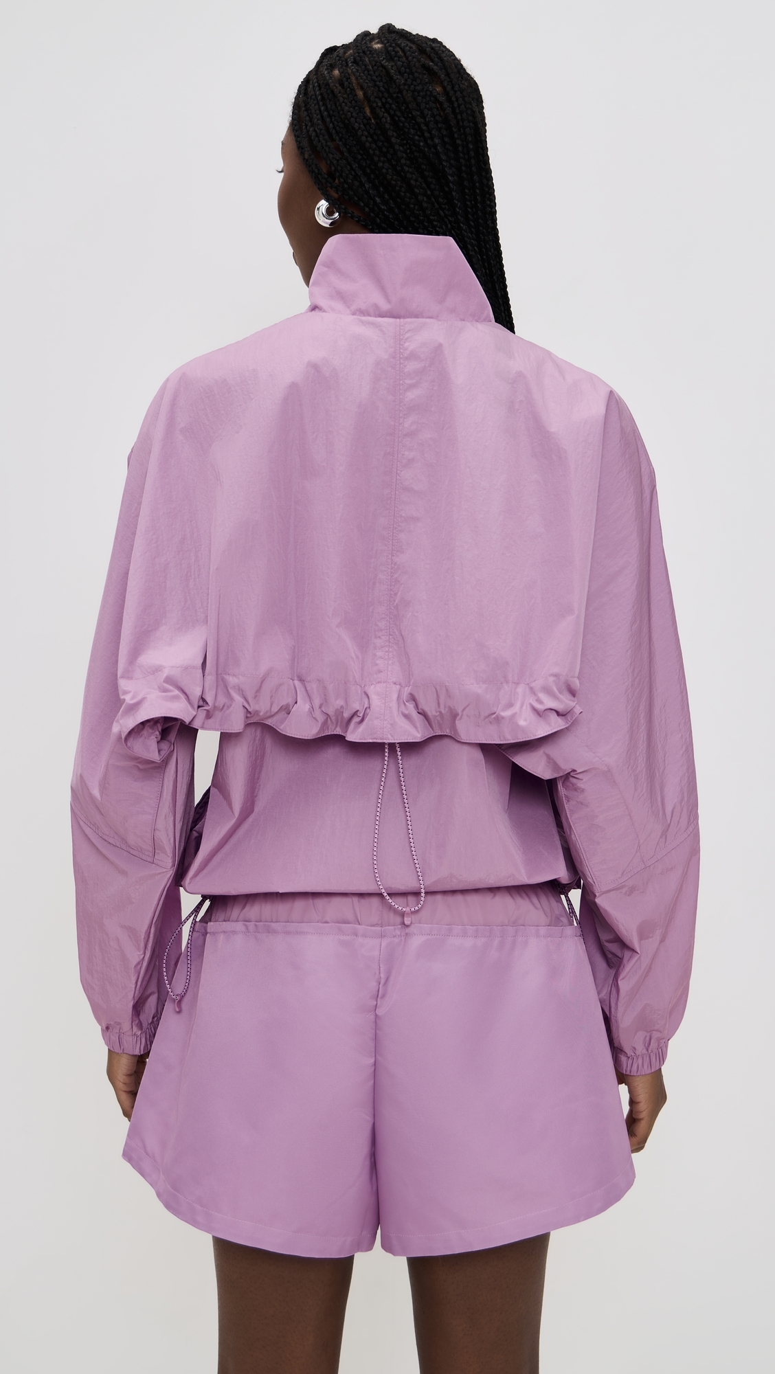 Nylon Windbreaker Jacket Light Mauve