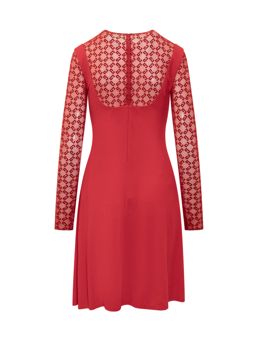 Monogrammed Sheer Panelled Dress