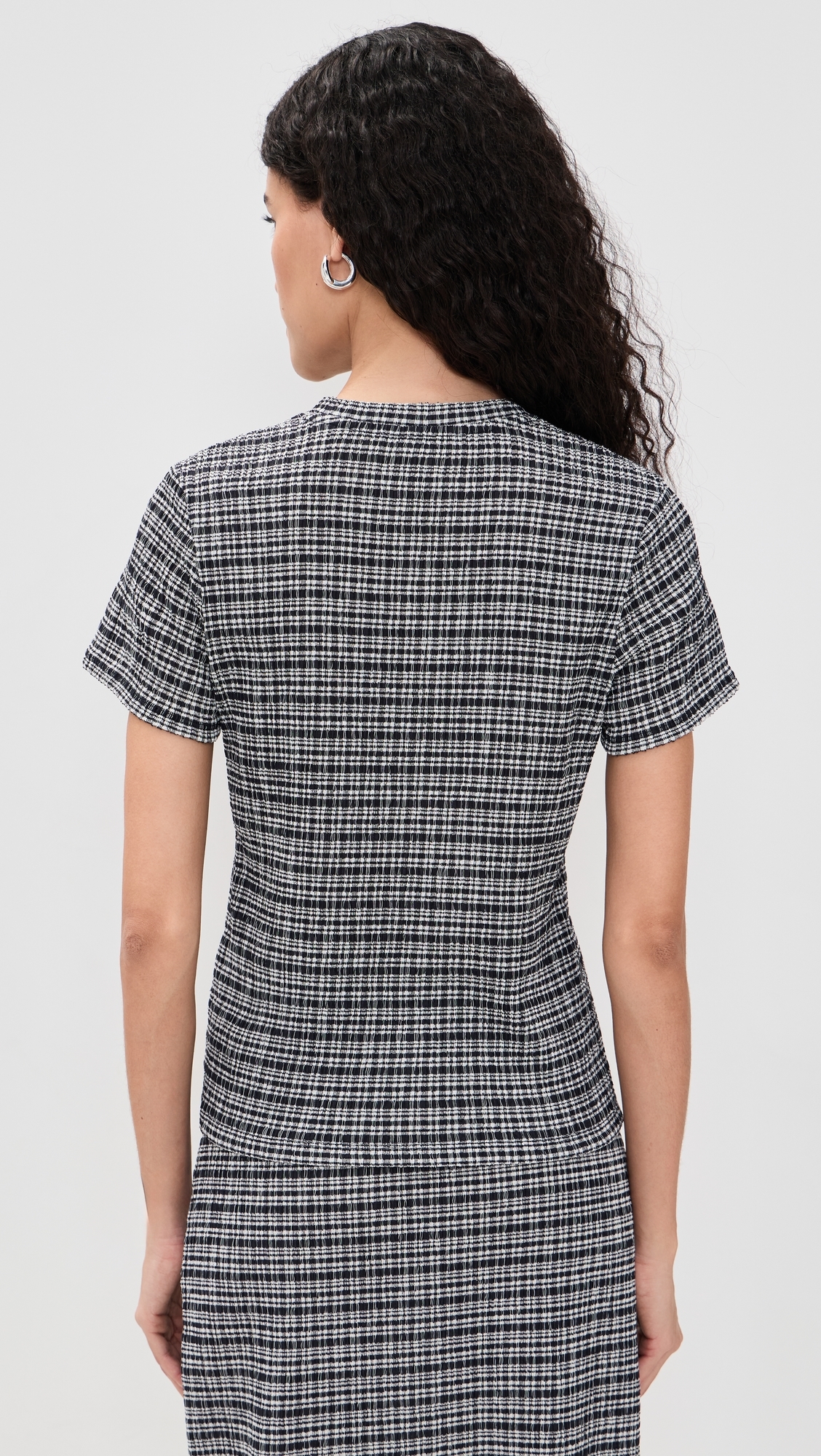 Short Sleeve Crew Neck Blouse Eclipse Combo